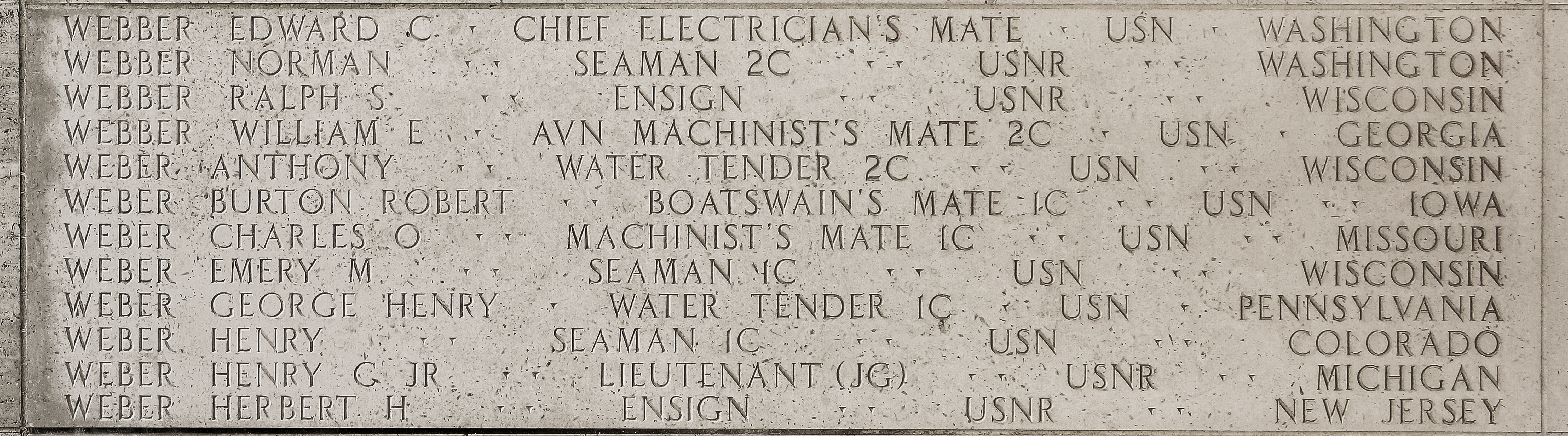 Edward C. Webber, Chief Electrician's Mate